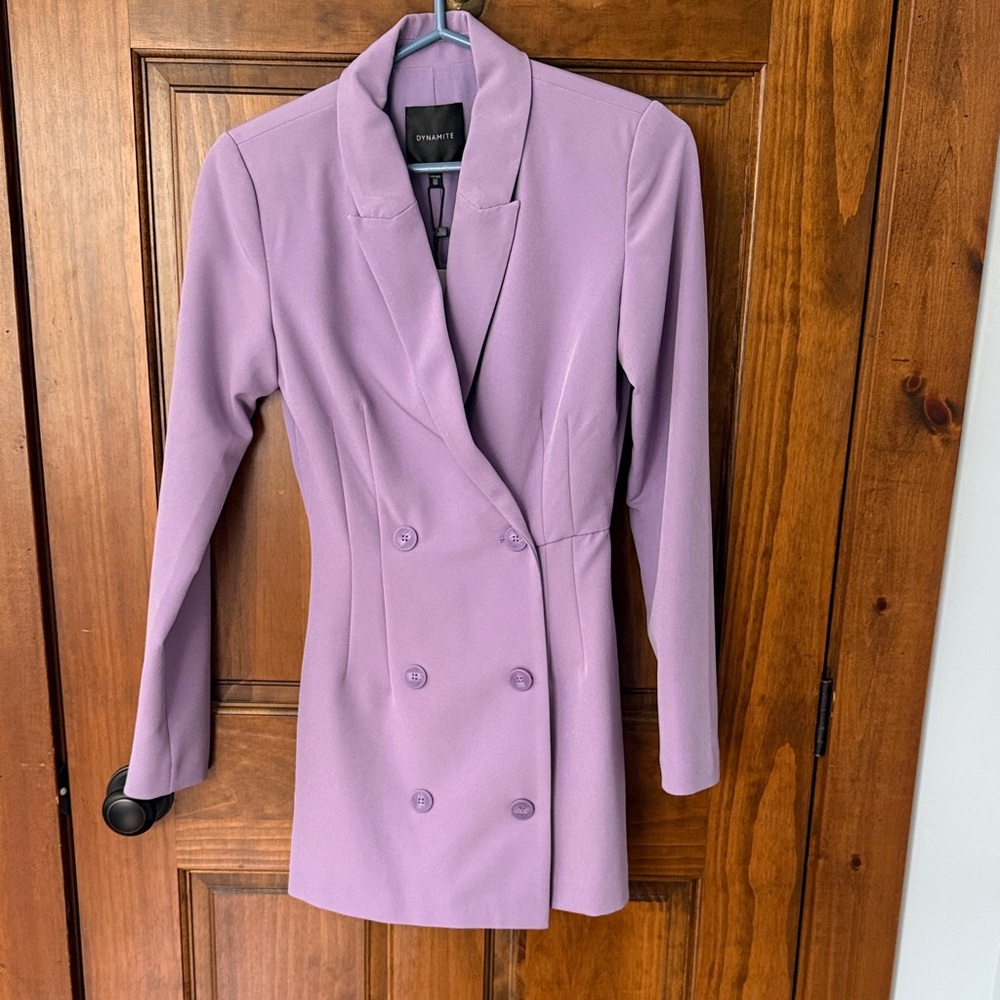 Dynamite Purple Double-Breasted Blazer